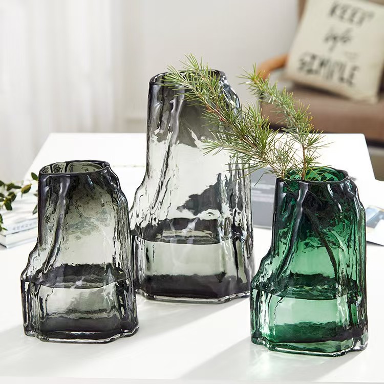 Штучний рокарій скляна вітражна ваза в китайському стилі